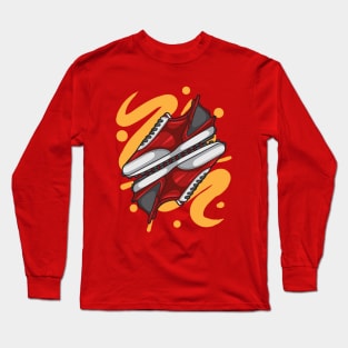 DyBreak Red Retro Sneaker Long Sleeve T-Shirt